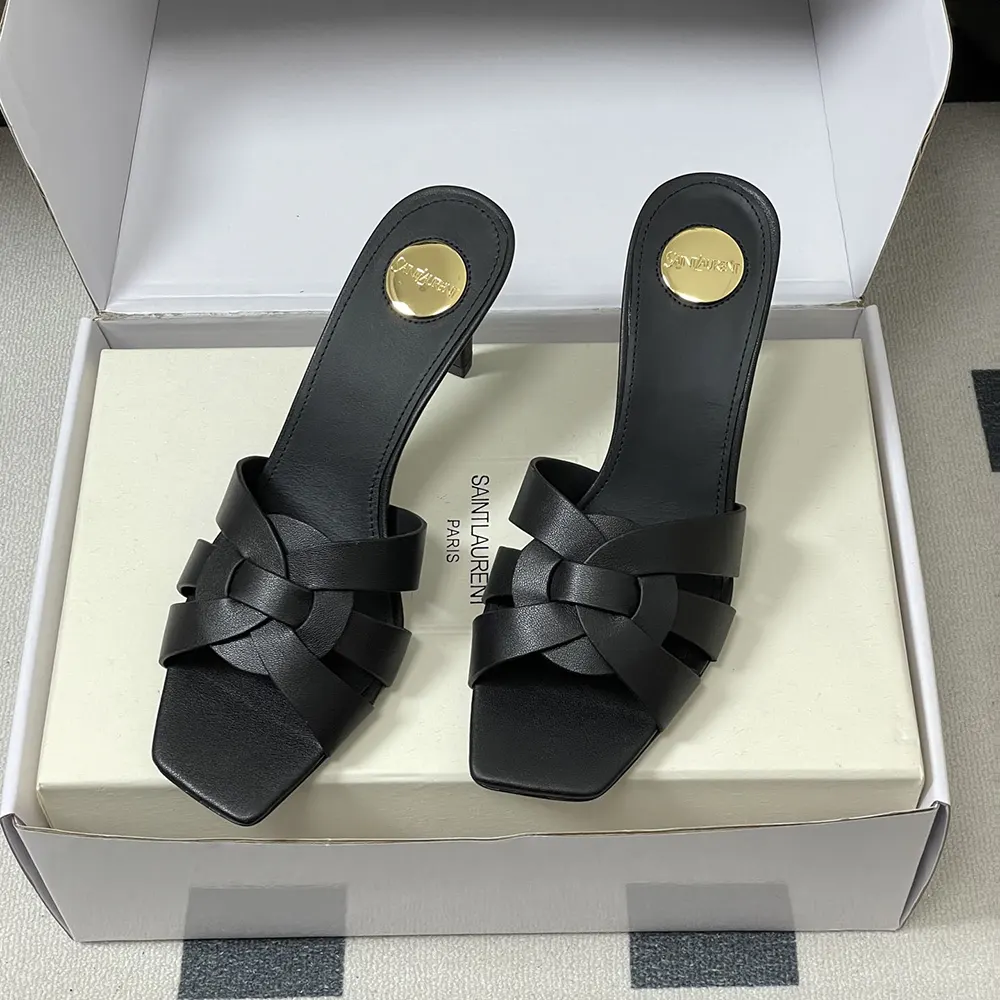 Saint Laurent YSL Women Tribute Mules in Smooth Leather-Black - image 5