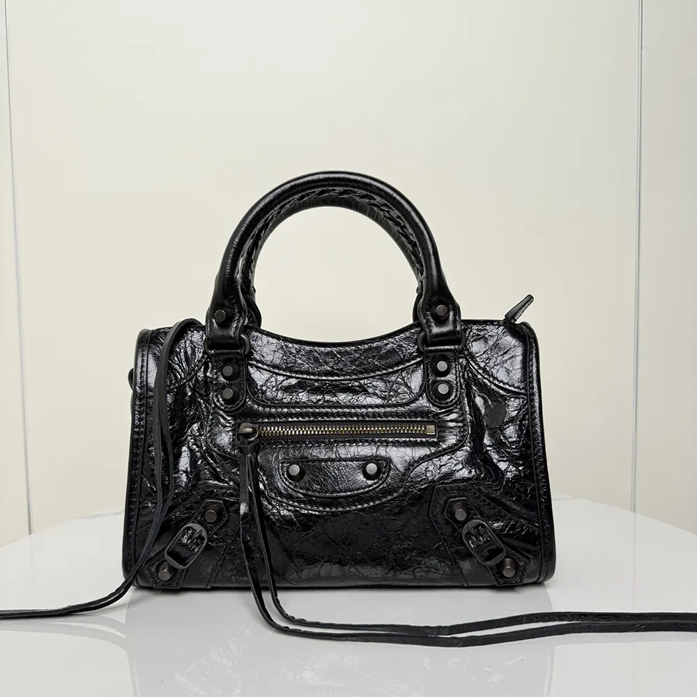 Side angle showing silhouette of Balenciaga Women Le City Bag Mini