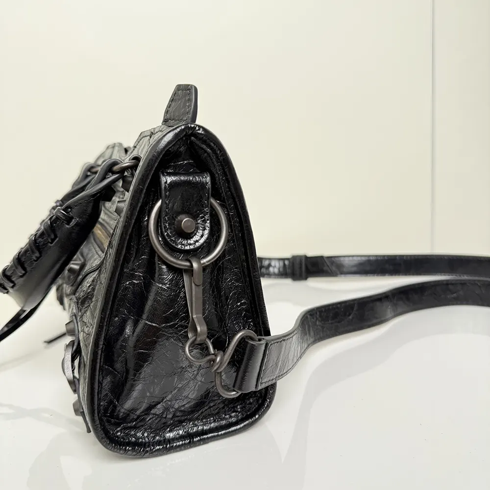 Balenciaga Women Le City Bag Mini in Black Arena Lambskin Brass Hardware - image 5