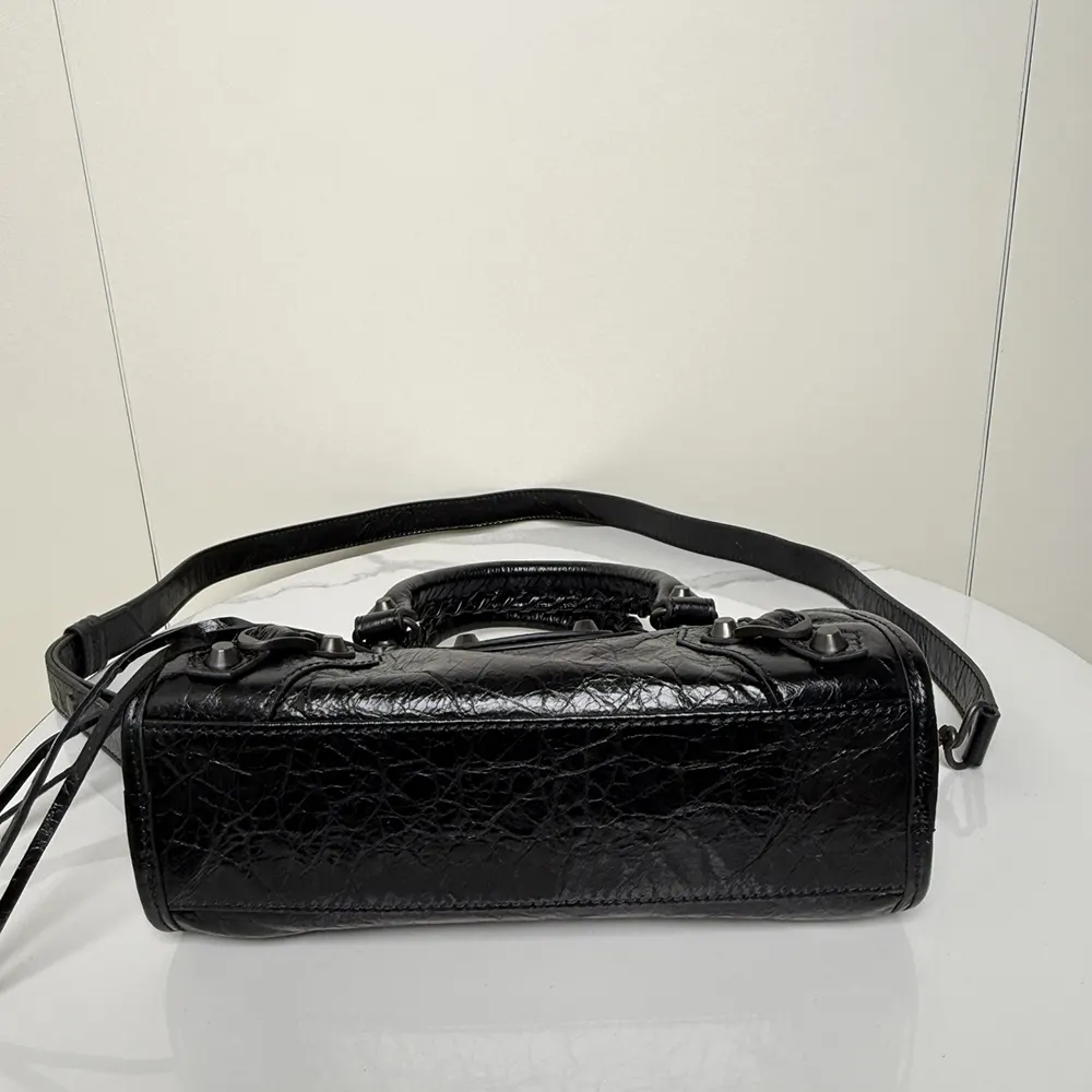 Balenciaga Women Le City Bag Mini in Black Arena Lambskin Brass Hardware - image 6