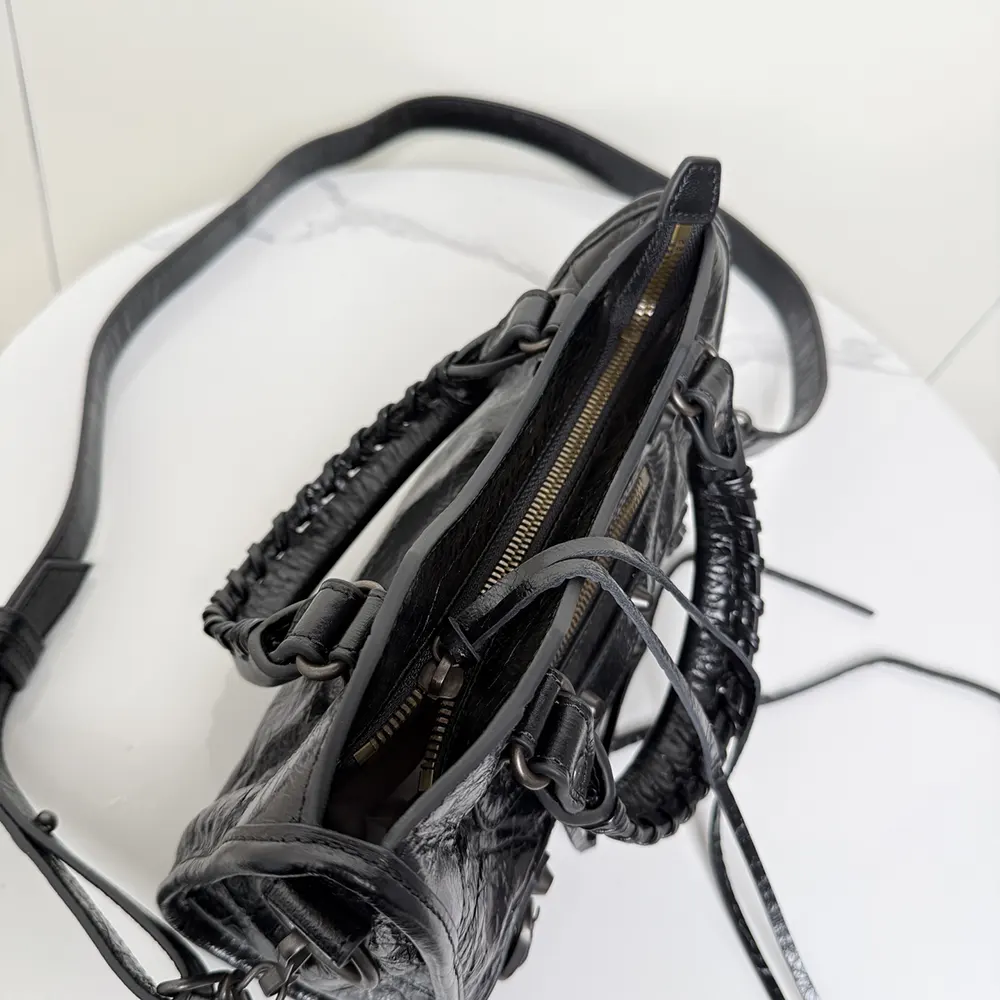 Balenciaga Women Le City Bag Mini in Black Arena Lambskin Brass Hardware - image 7