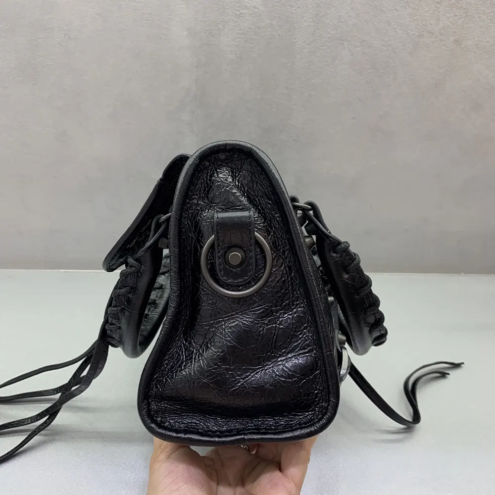 Balenciaga Women Le City Bag Nano in Black Arena Lambskin Brass Hardware - image 4
