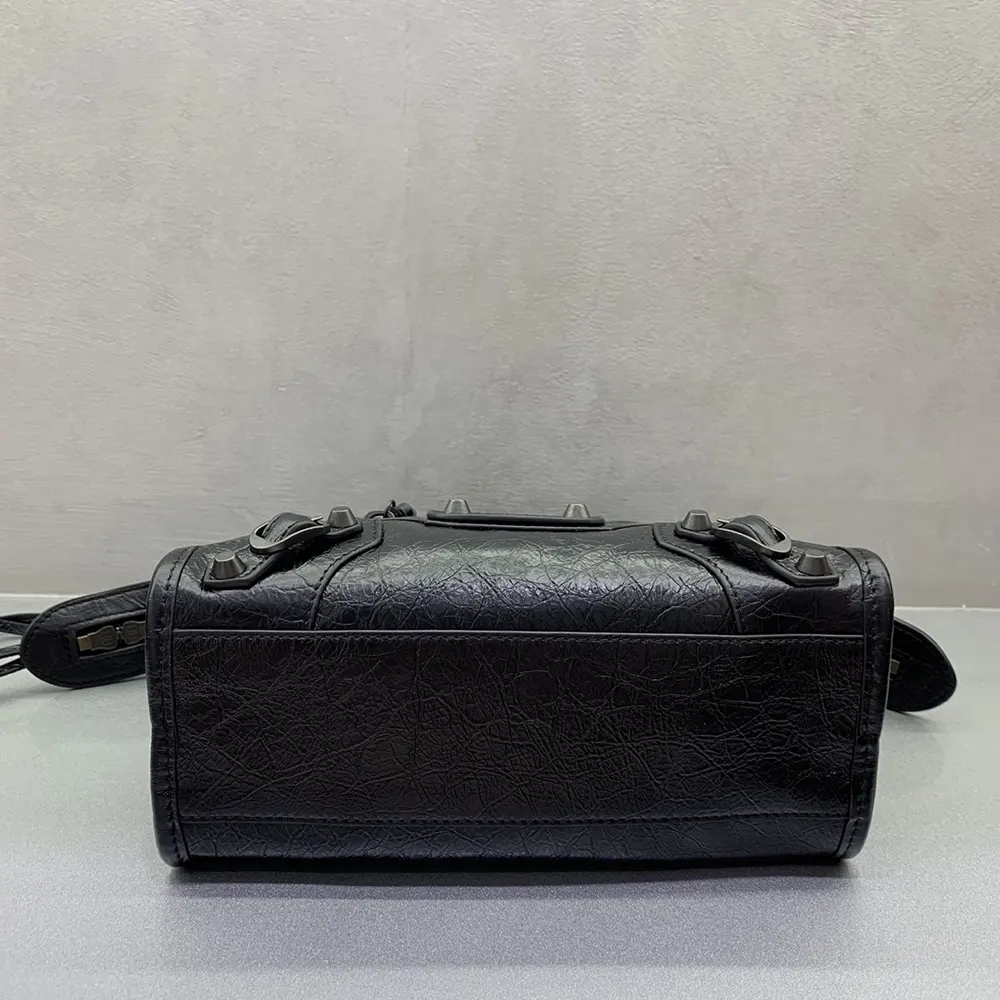 Balenciaga Women Le City Bag Nano in Black Arena Lambskin Brass Hardware - image 5