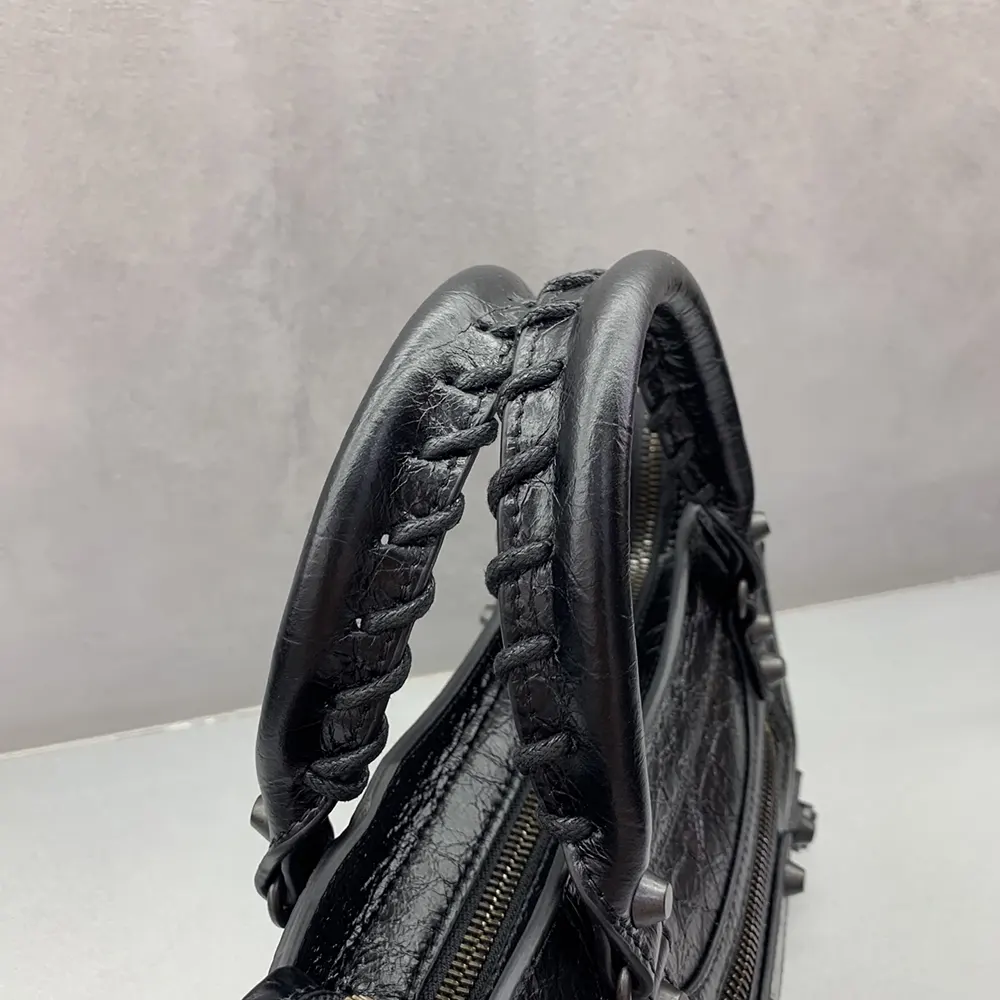 Balenciaga Women Le City Bag Nano in Black Arena Lambskin Brass Hardware - image 7