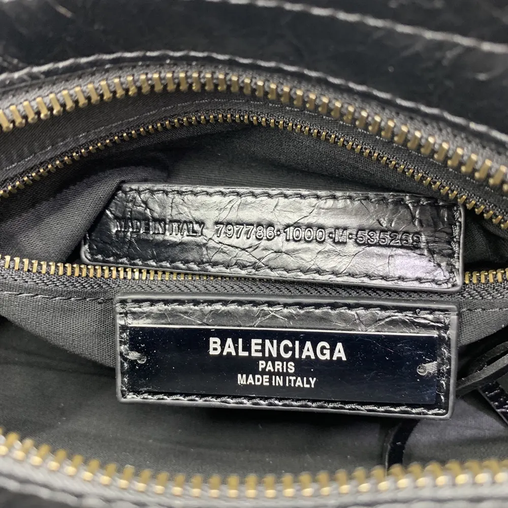 Balenciaga Women Le City Bag Nano in Black Arena Lambskin Brass Hardware - image 9