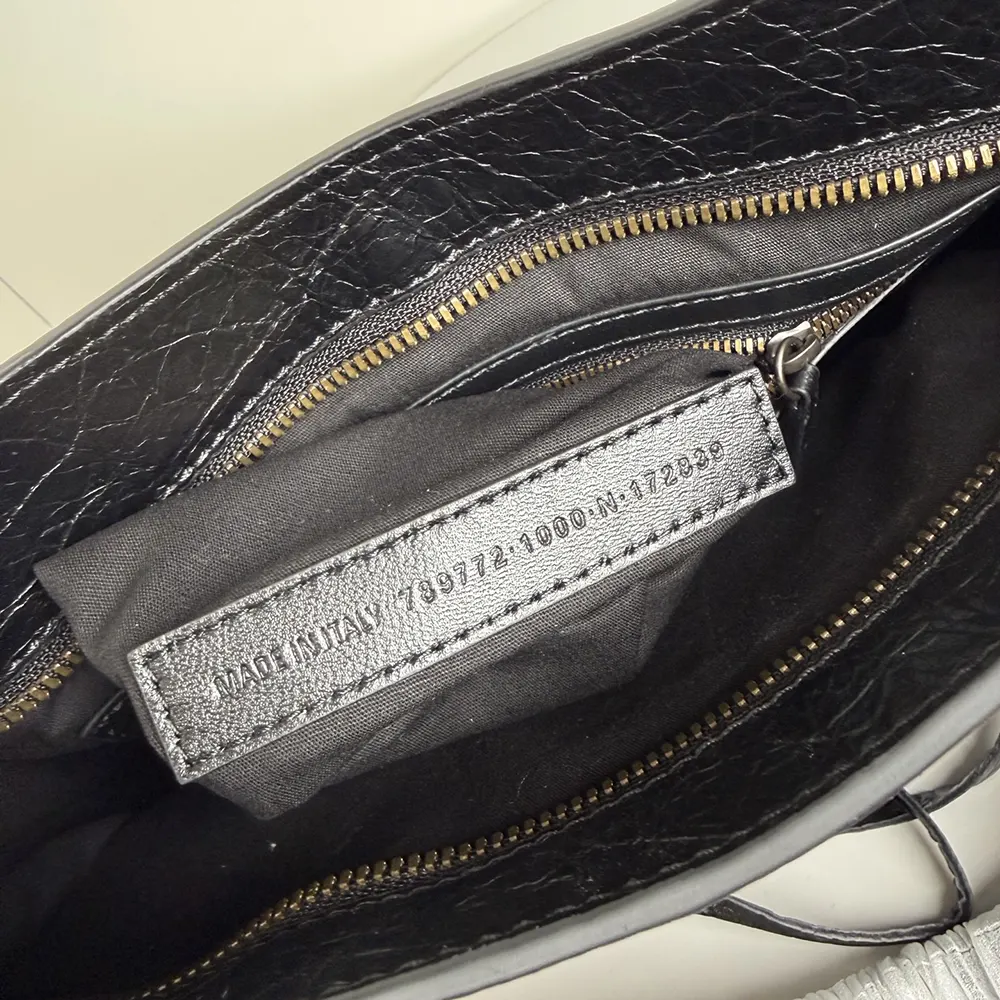 Balenciaga Women Le City Bag Small in Black Arena Lambskin Brass Hardware - image 9