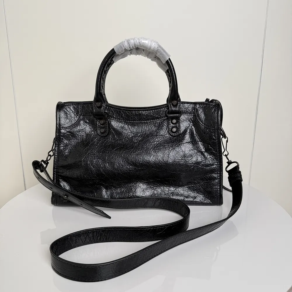 Side angle showing silhouette of Balenciaga Women Le City Bag Small