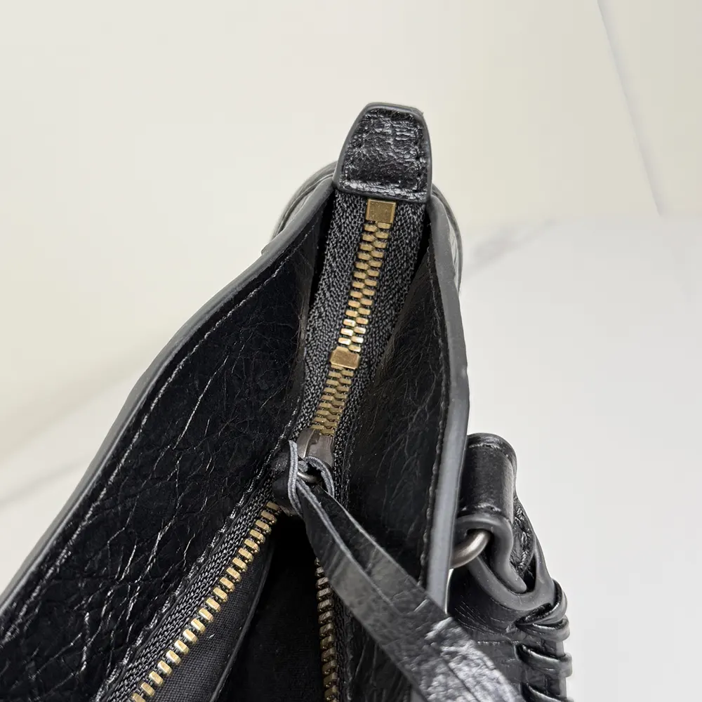Balenciaga Women Le City Bag Small in Black Arena Lambskin Brass Hardware - image 8