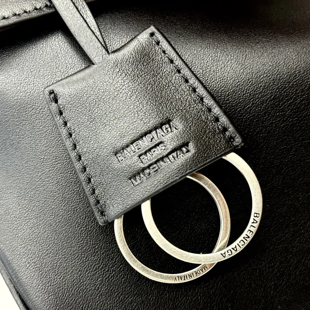 Balenciaga Women Rodeo Handbag Large In Black Smooth Calfskin Aged-Silver Hardware - image 7