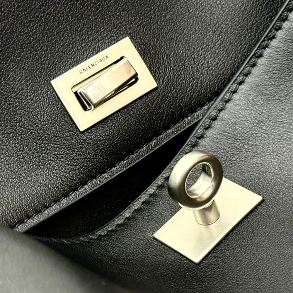 Balenciaga Women Rodeo Handbag Large In Black Smooth Calfskin Aged-Silver Hardware - image 11
