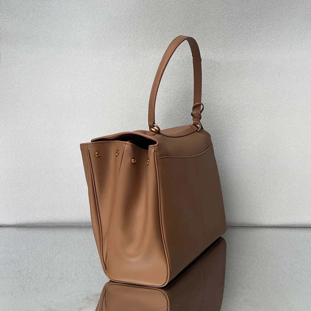 Balenciaga Women Rodeo Handbag Large In latte Smooth Calfskin Aged-gold Hardware - image 5