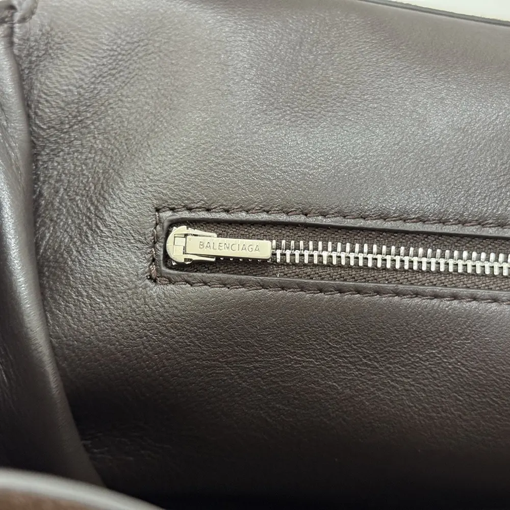 Balenciaga Women Rodeo Handbag Large in Light Espresso Waxed Suede Calfskin and Smooth Calfskin - image 8