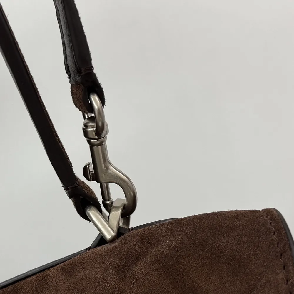 Balenciaga Women Rodeo Handbag Large in Light Espresso Waxed Suede Calfskin and Smooth Calfskin - image 12