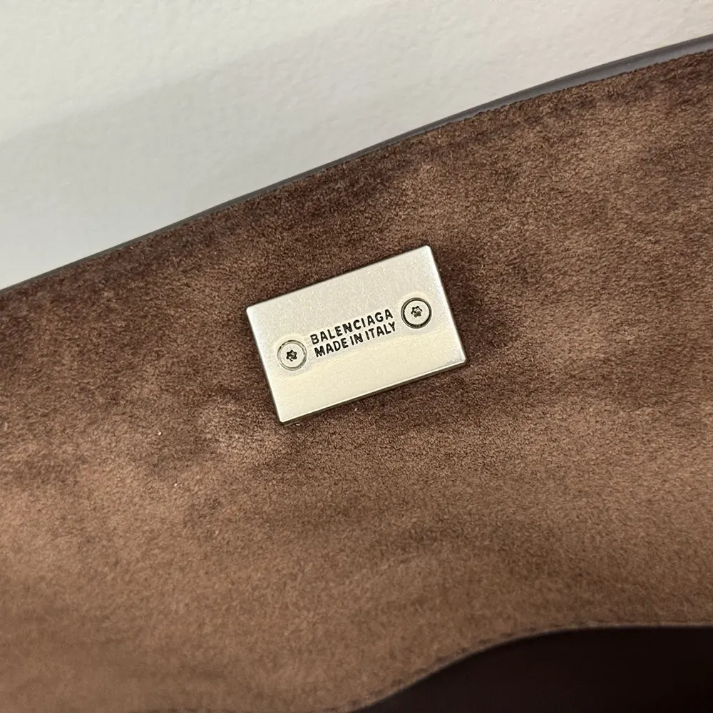 Balenciaga Women Rodeo Handbag Large in Light Espresso Waxed Suede Calfskin and Smooth Calfskin - image 10
