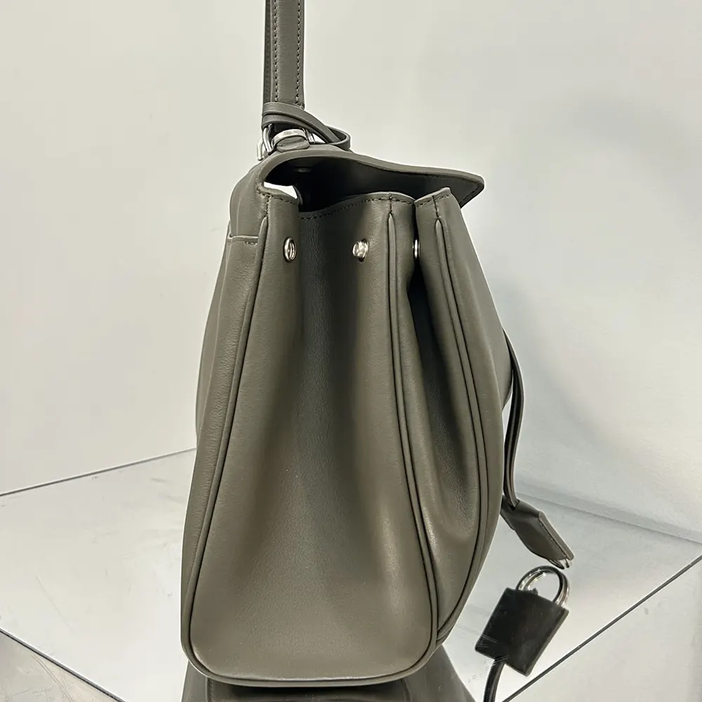 Balenciaga Women Rodeo Handbag Medium In Khaki Smooth Calfskin Aged-Silver Hardware - image 4