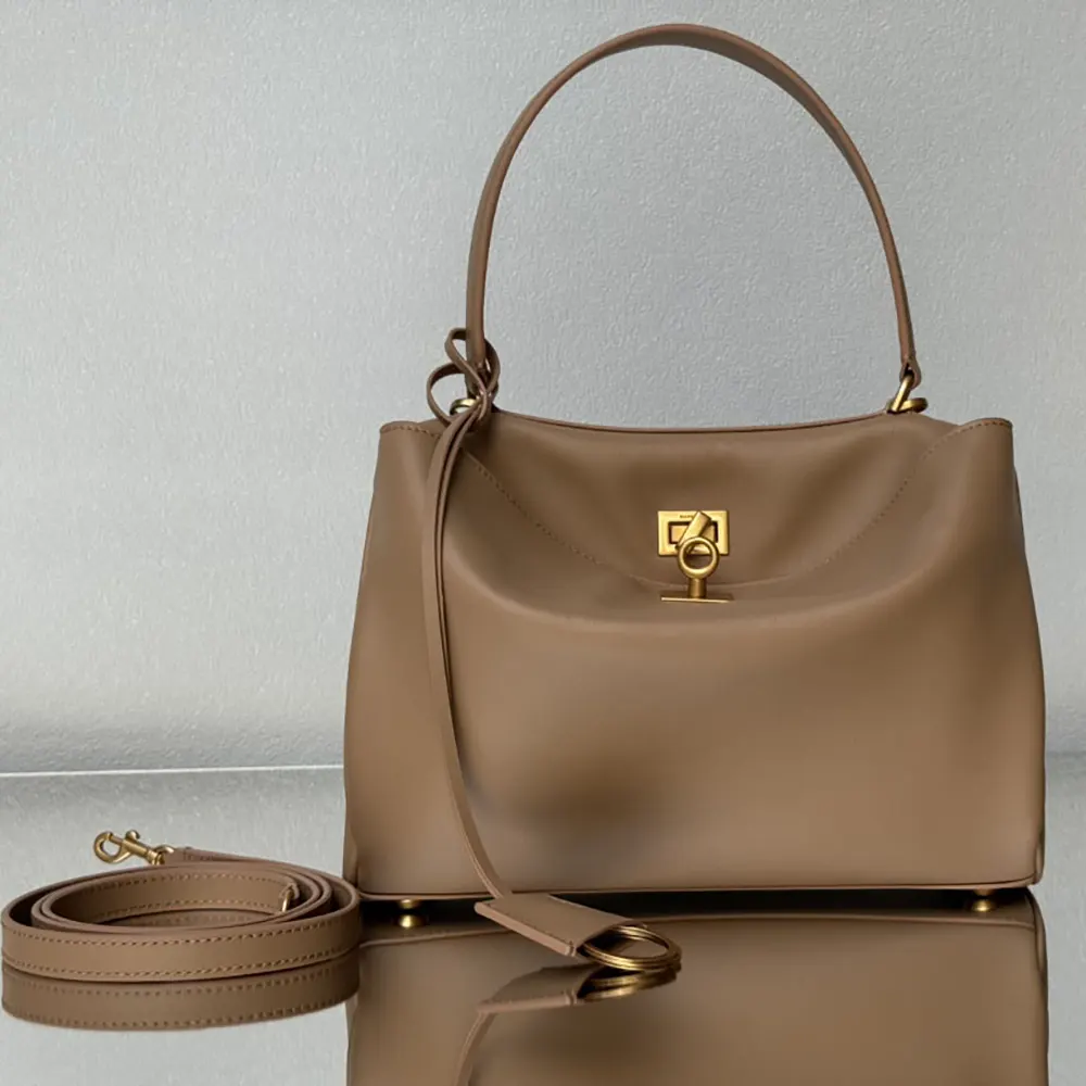 Close-up of aged-gold hardware on Balenciaga Women Rodeo Handbag Medium
