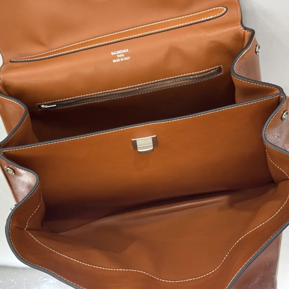 Balenciaga Women Rodeo Handbag Medium in Tan Cowboy Vegetable Tanned Lambskin Aged-silver Hardware - image 12