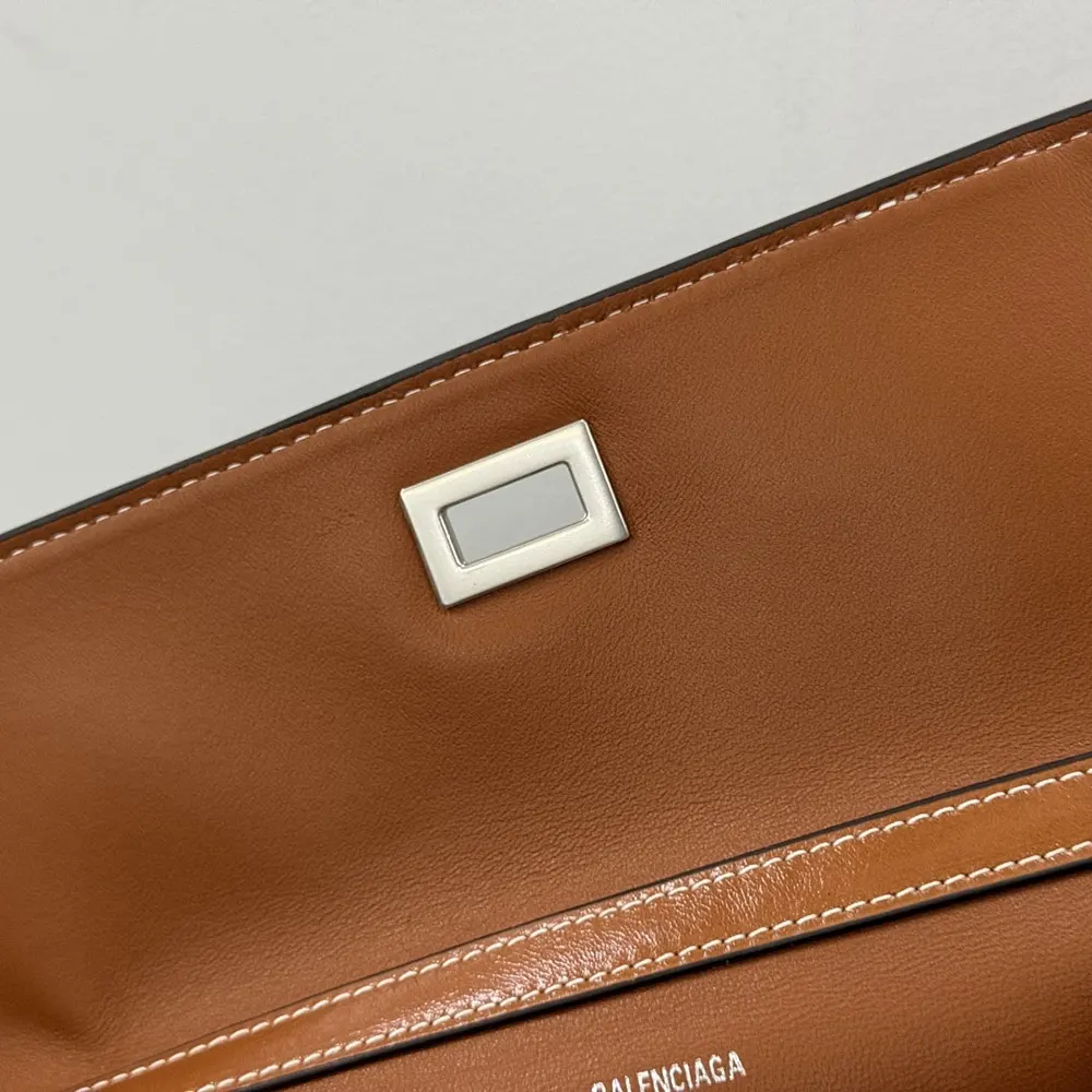 Balenciaga Women Rodeo Handbag Medium in Tan Cowboy Vegetable Tanned Lambskin Aged-silver Hardware - image 10