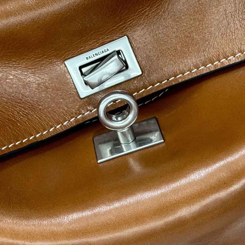 Balenciaga Women Rodeo Handbag Mini in Tan Cowboy Vegetable Tanned Lambskin Aged-silver Hardware - image 9