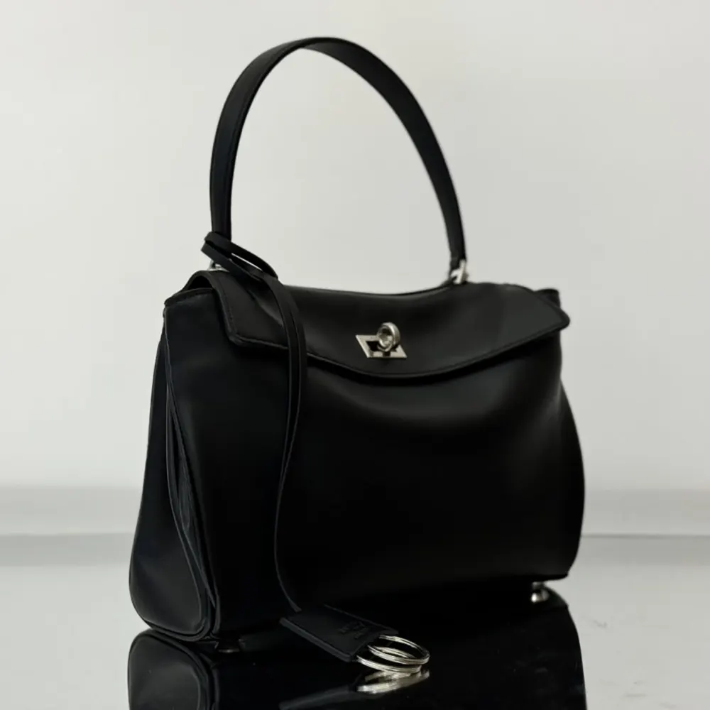 Balenciaga Women Rodeo Handbag Small In Black Smooth Calfskin Aged-Silver Hardware - image 4
