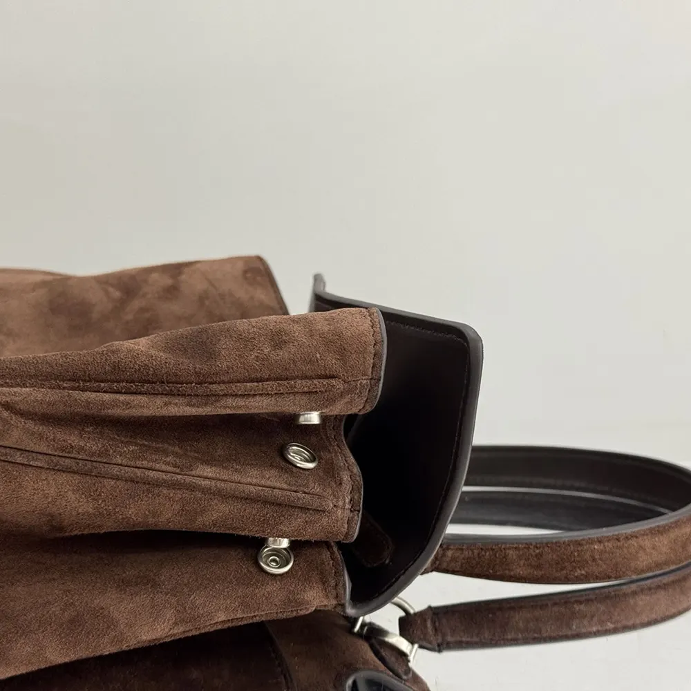 Balenciaga Women Rodeo Handbag Small In Light Espresso Waxed Suede Calfskin and Smooth Calfskin - image 7