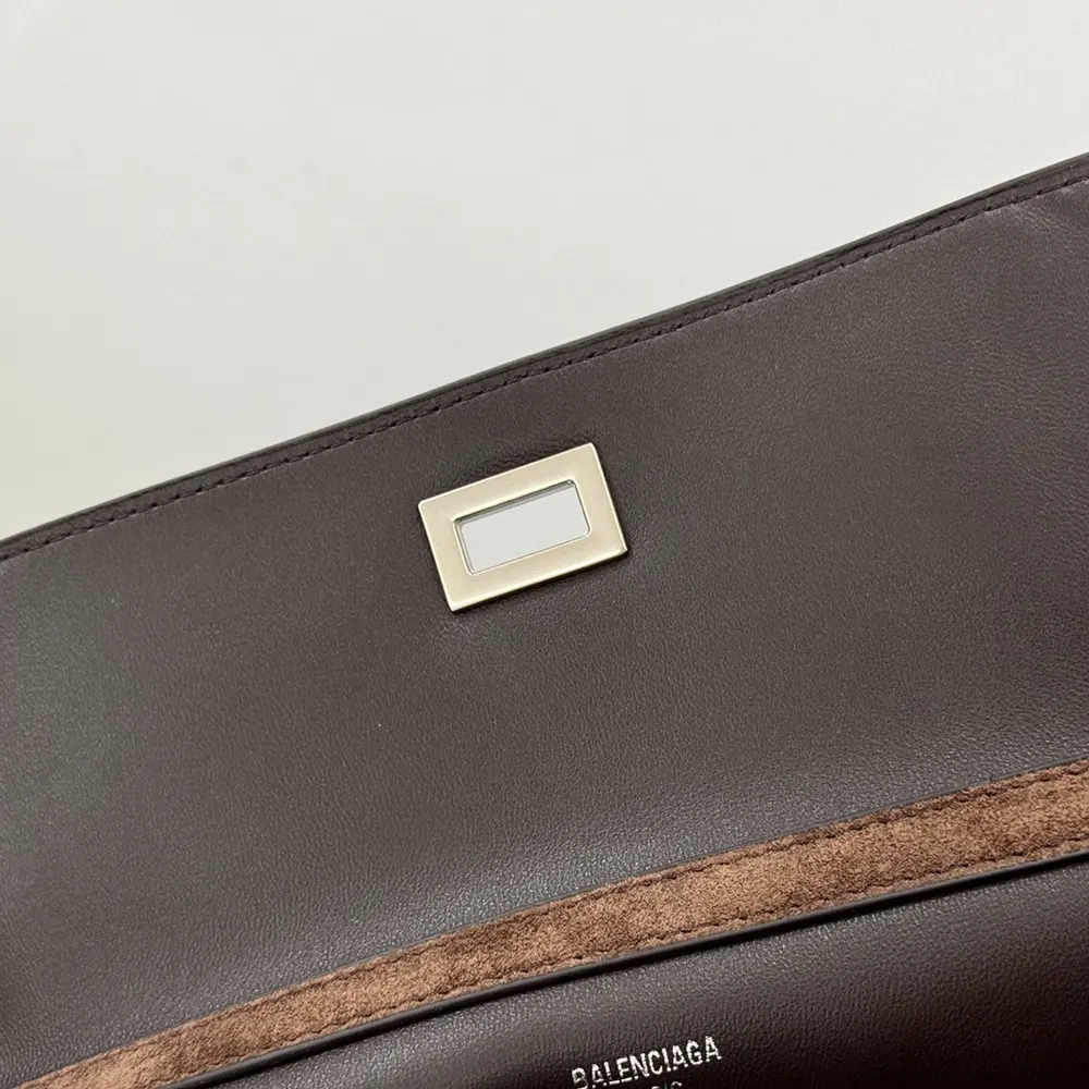 Balenciaga Women Rodeo Handbag Small In Light Espresso Waxed Suede Calfskin and Smooth Calfskin - image 13