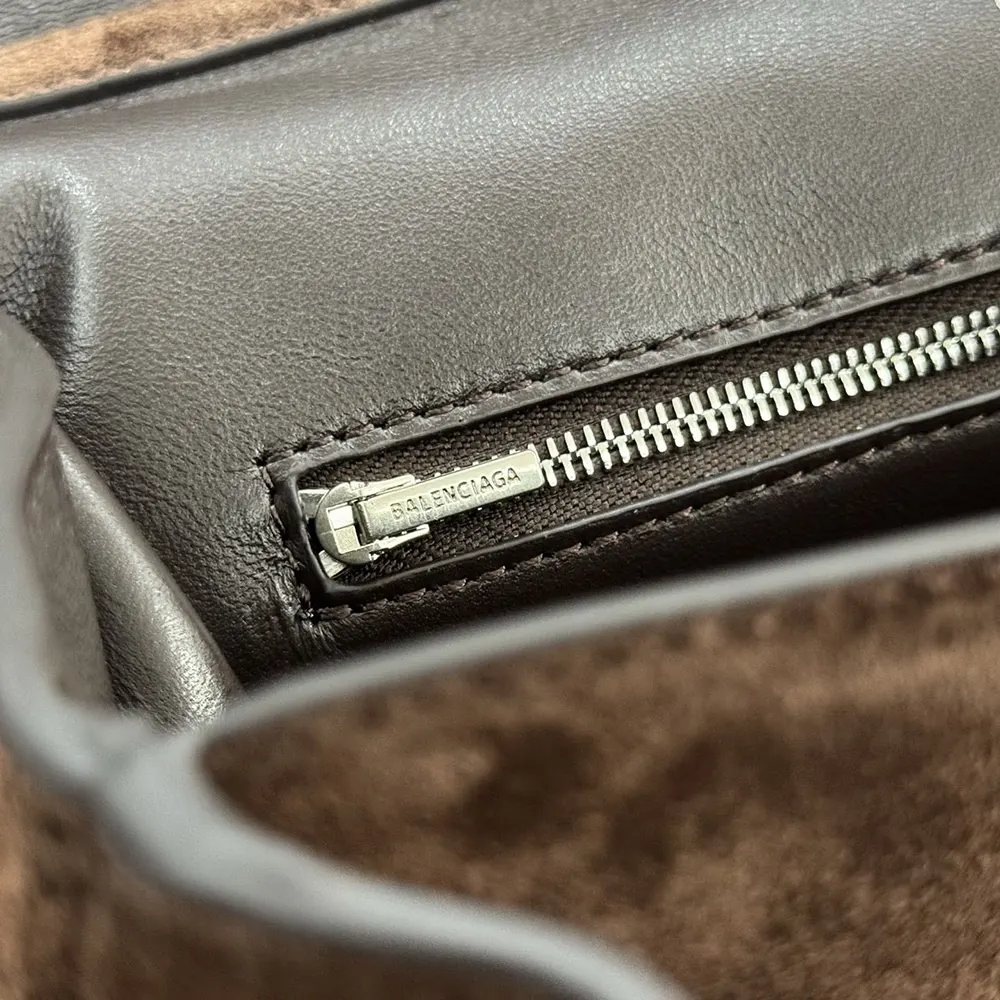 Balenciaga Women Rodeo Handbag Small In Light Espresso Waxed Suede Calfskin and Smooth Calfskin - image 9
