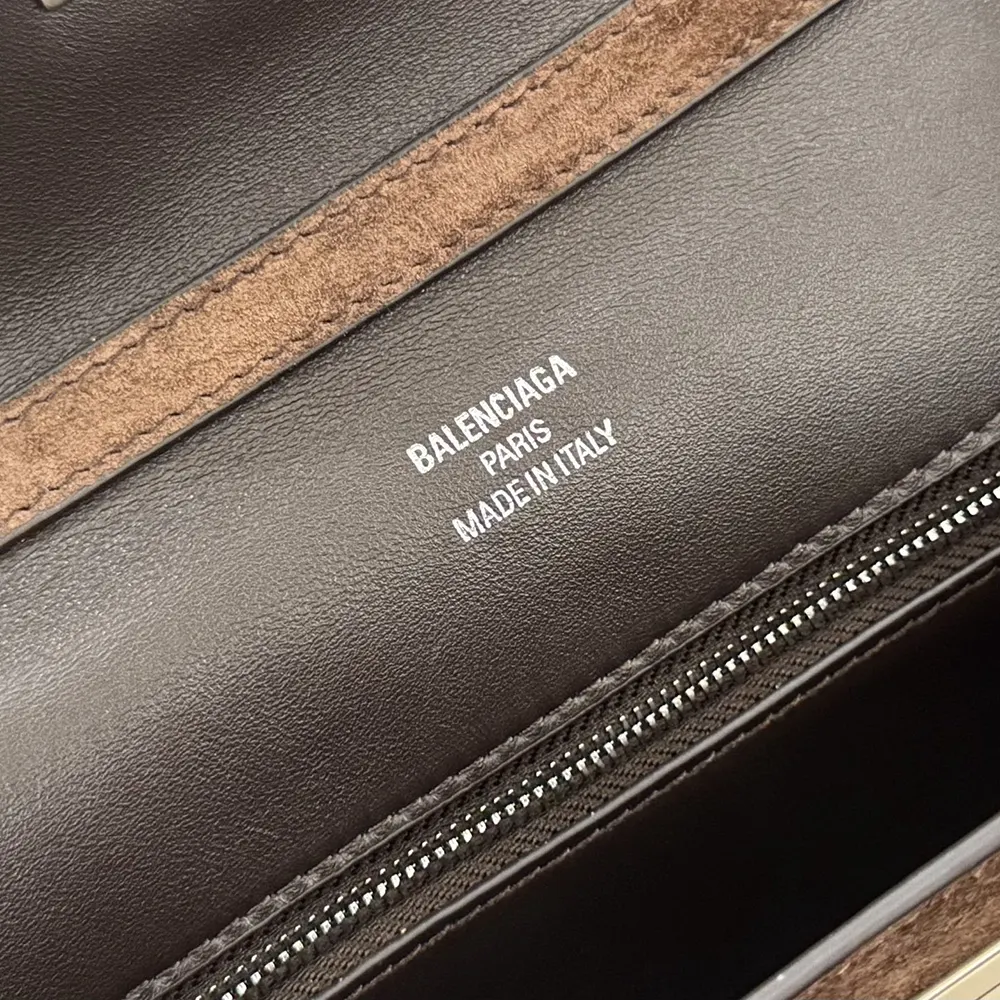 Balenciaga Women Rodeo Handbag Small In Light Espresso Waxed Suede Calfskin and Smooth Calfskin - image 10