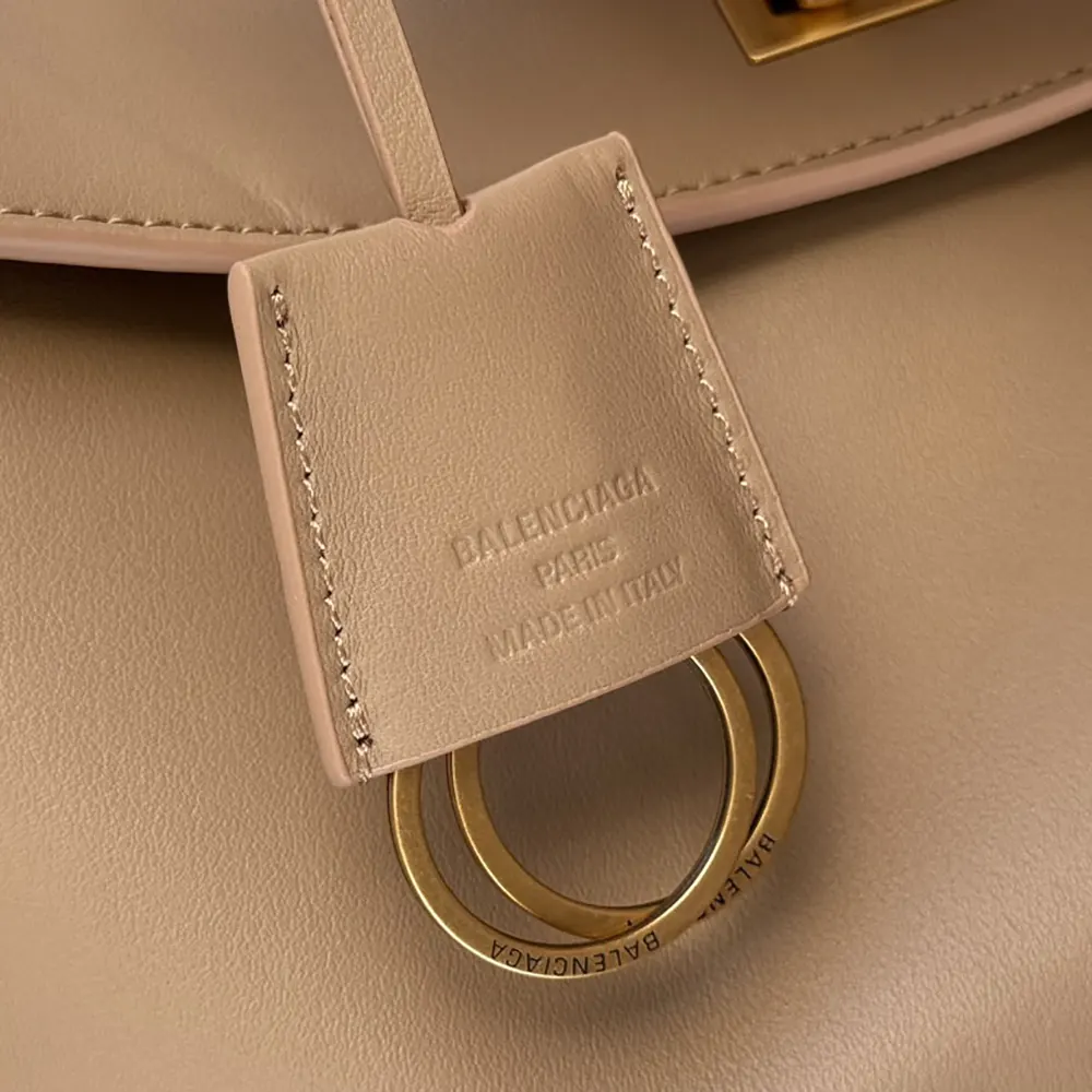 Balenciaga Women Rodeo Handbag Small In latte Smooth Calfskin Aged-gold Hardware - image 8