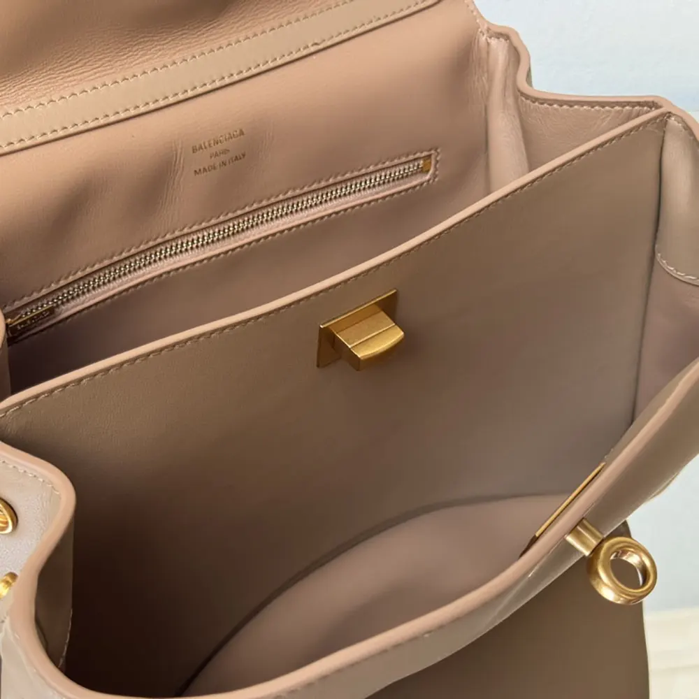 Balenciaga Women Rodeo Handbag Small In latte Smooth Calfskin Aged-gold Hardware - image 16