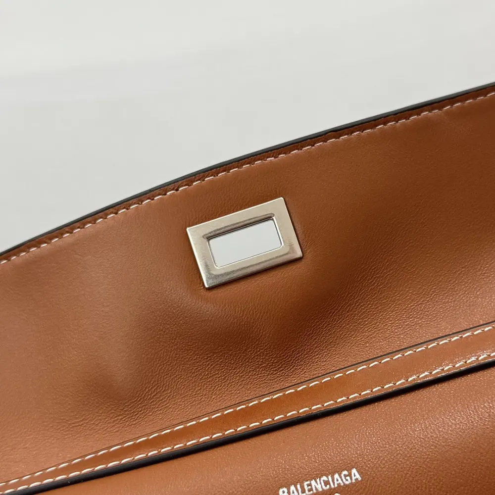 Balenciaga Women Rodeo Handbag Small in Tan Cowboy Vegetable Tanned Lambskin Aged-silver Hardware - image 11