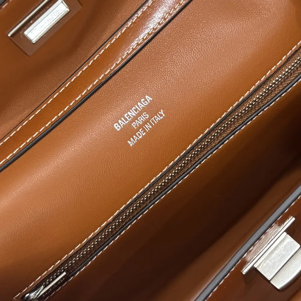Balenciaga Women Rodeo Handbag Small in Tan Cowboy Vegetable Tanned Lambskin Aged-silver Hardware - image 9