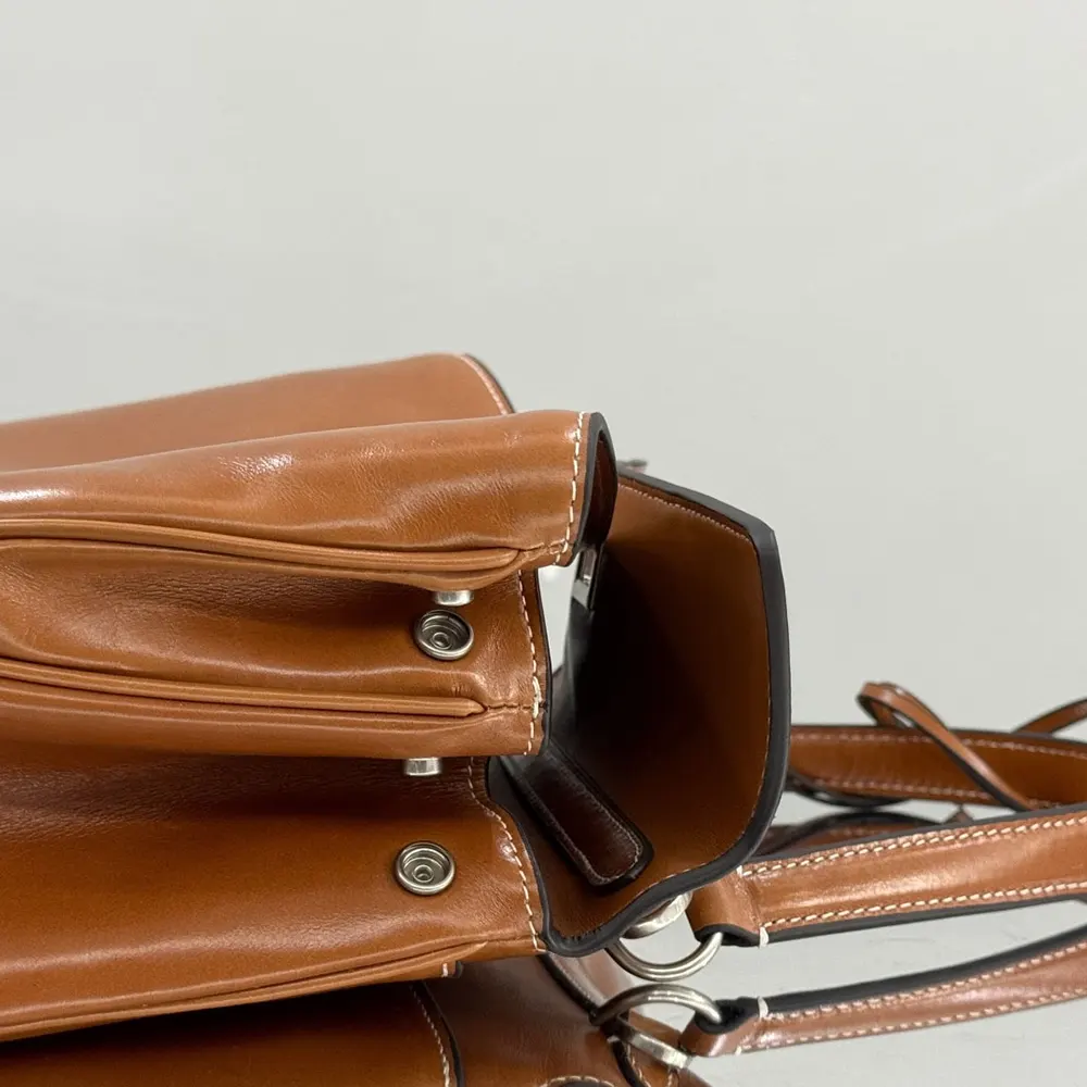 Balenciaga Women Rodeo Handbag Small in Tan Cowboy Vegetable Tanned Lambskin Aged-silver Hardware - image 7