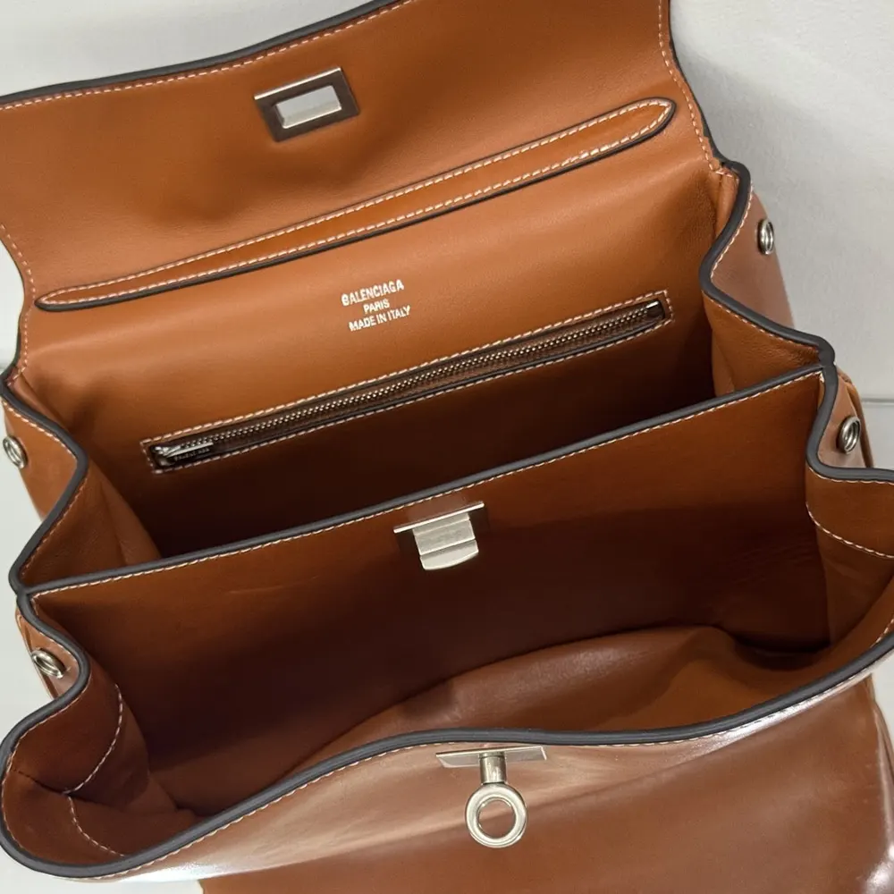 Balenciaga Women Rodeo Handbag Small in Tan Cowboy Vegetable Tanned Lambskin Aged-silver Hardware - image 6