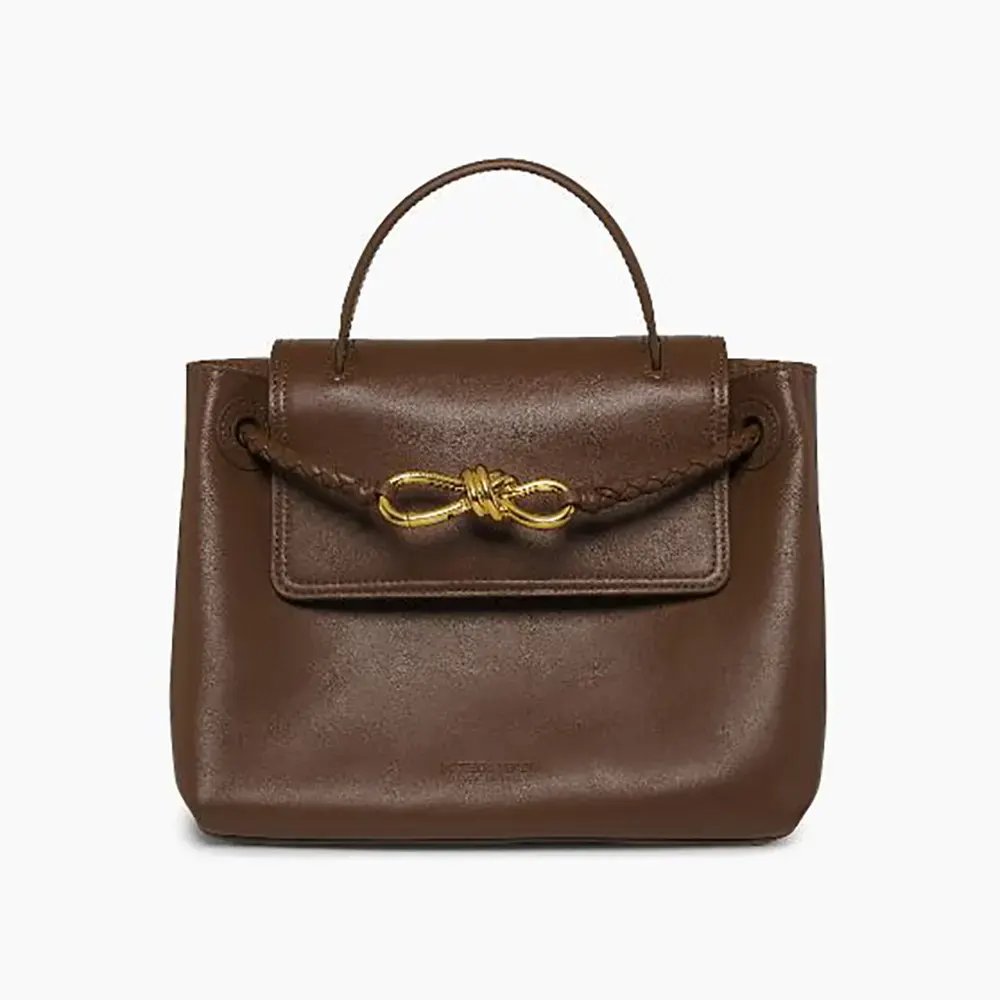 Front view of Bottega Veneta Women Small Ciao Ciao-Chocolate bag