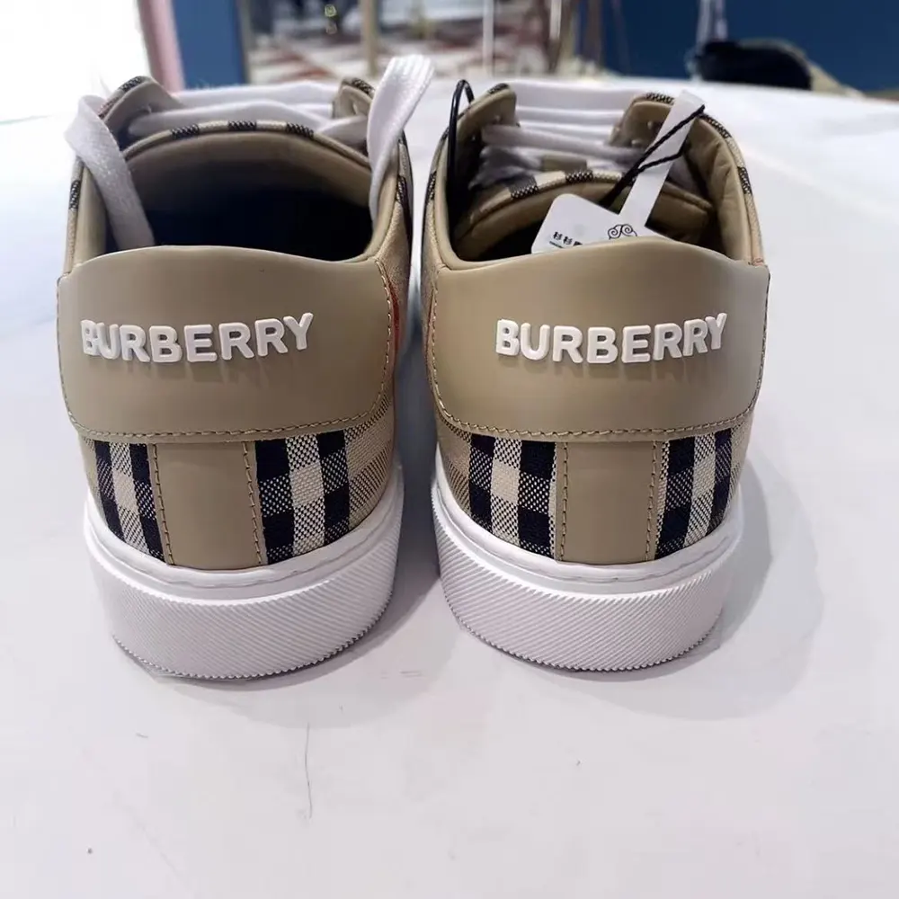 Burberry Unisex Check and Leather Sneakers-80497771 - image 9