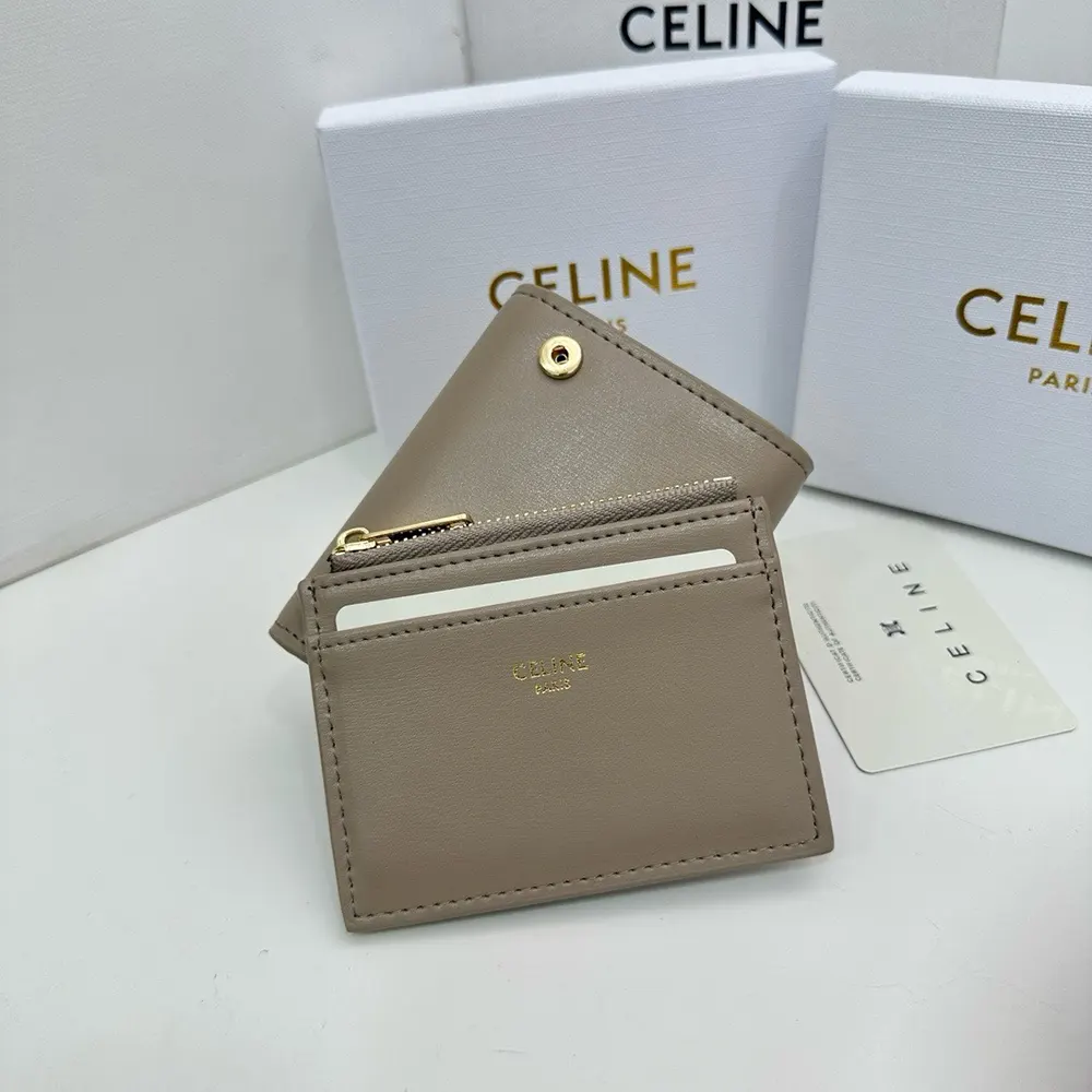 Celine Women Compact Wallet with Coin Triomphe in Shiny Calfskin-Grey - image 8