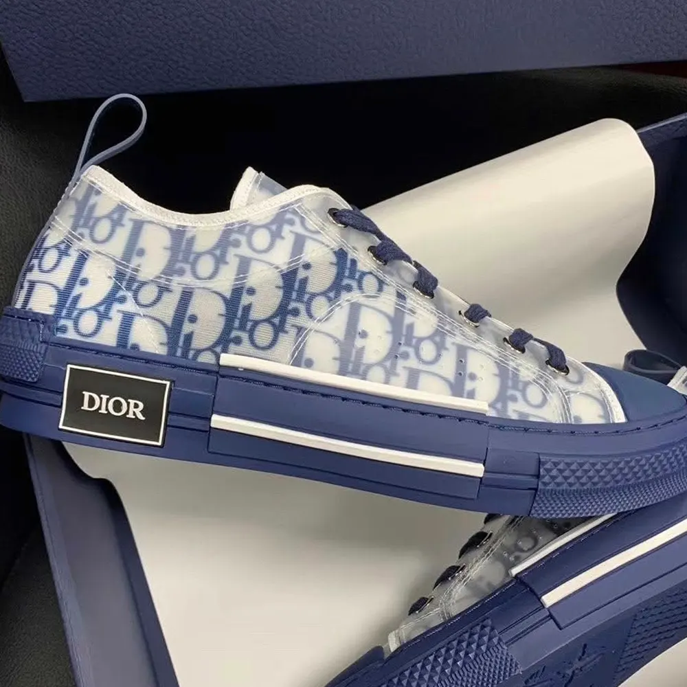 Dior Unisex B23 League Low-Top Sneaker Blue Dior Oblique Canvas - image 5