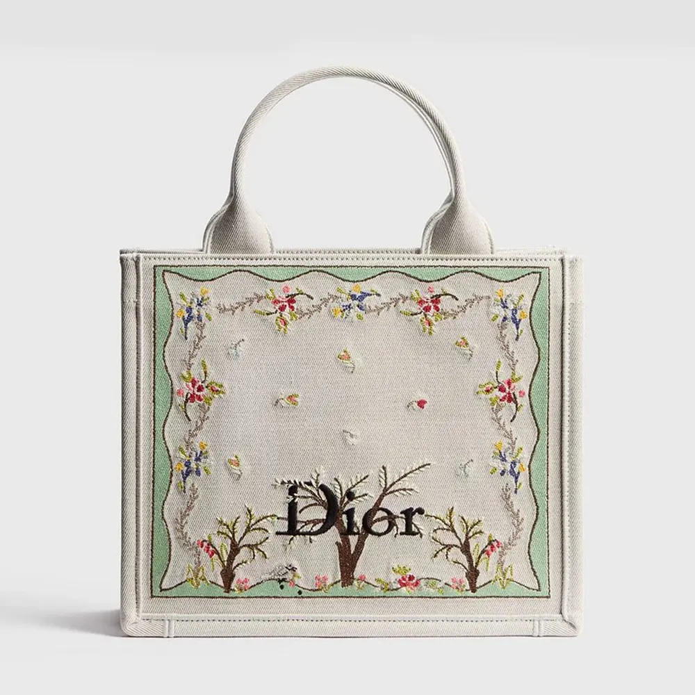Front view of Dior Women Dioramour Small Dior Book Tote with strap