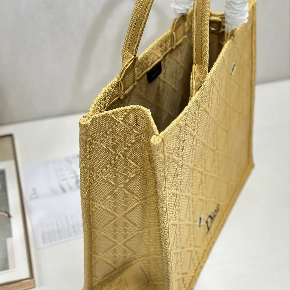 Dior Women Large Dior Book Tote Natural Raffia-Effect Cannage Embroidery - image 6