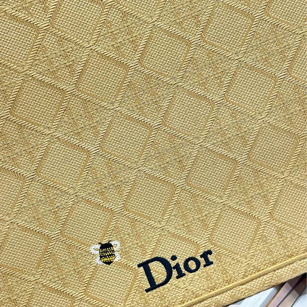 Dior Women Large Dior Book Tote Natural Raffia-Effect Cannage Embroidery - image 7