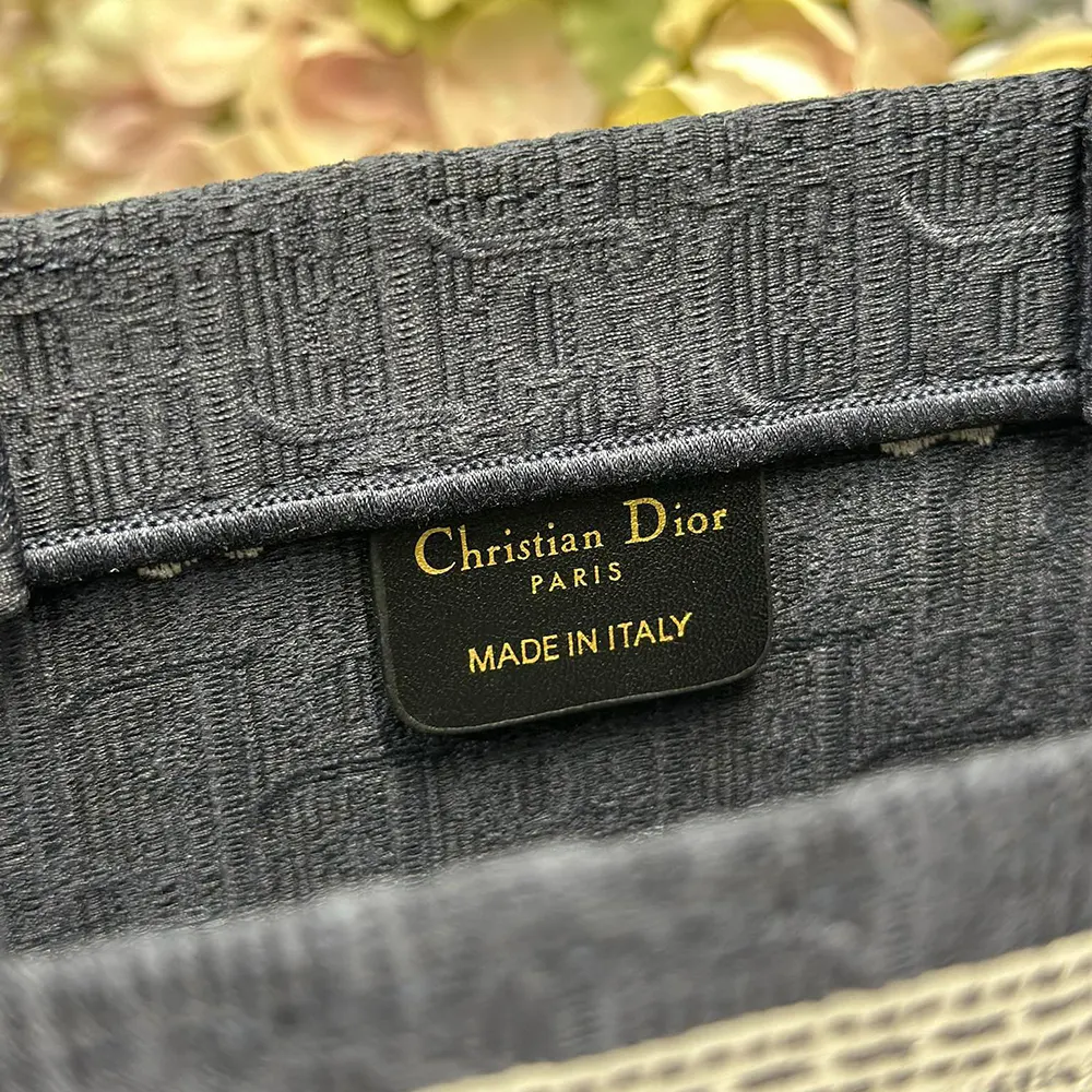 Dior Women Medium Dior Book Tote with Strap Celestial Blue Dior Oblique Embroidery with White Lace and Dior Médaillon - image 10