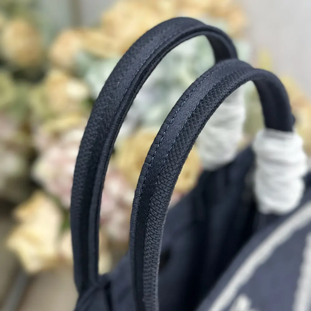 Dior Women Medium Dior Book Tote with Strap Celestial Blue Dior Oblique Embroidery with White Lace and Dior Médaillon - image 8