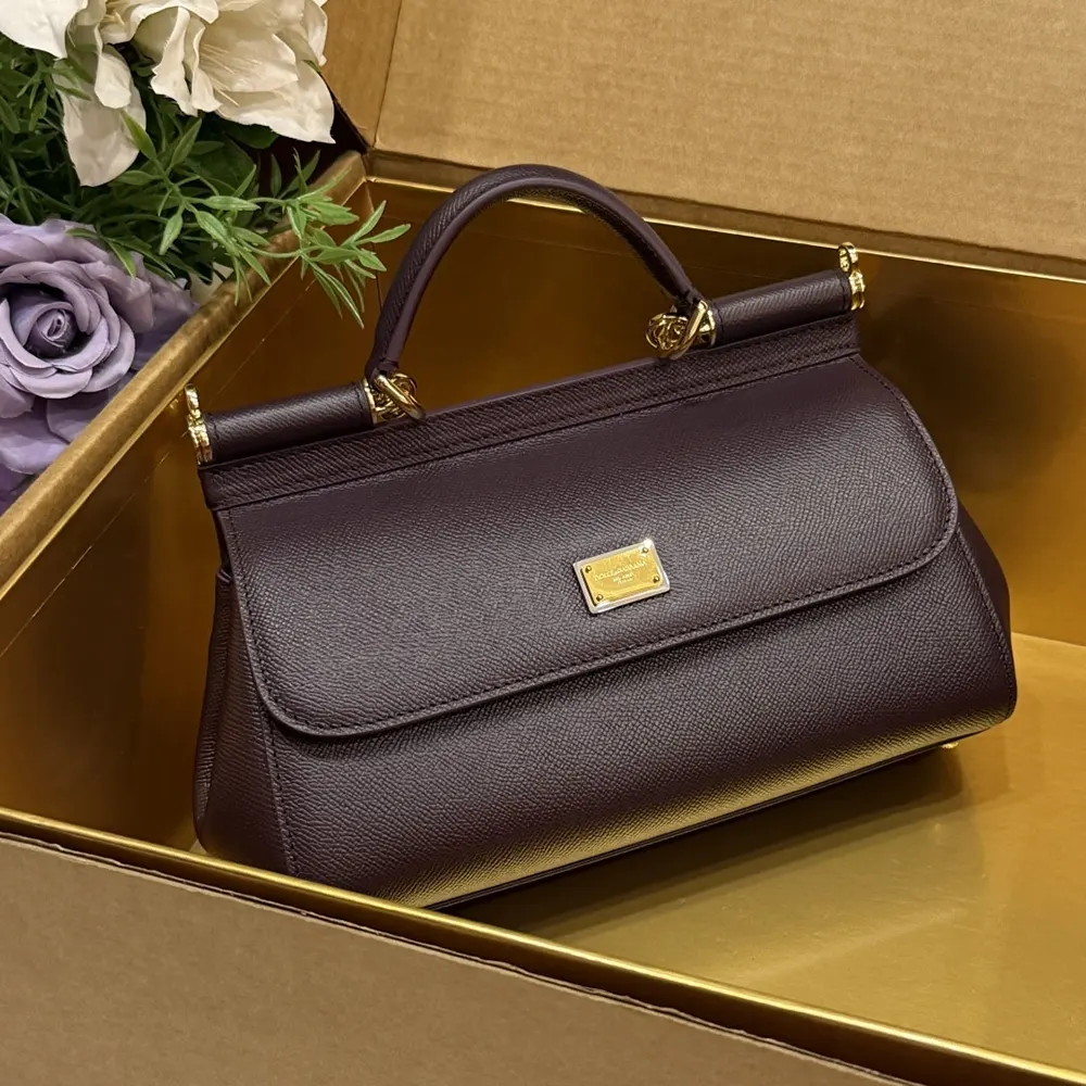 Dolce Gabbana D&G Women Medium Sicily Handbag in Dauphine Ccalfskin-Purple - image 6