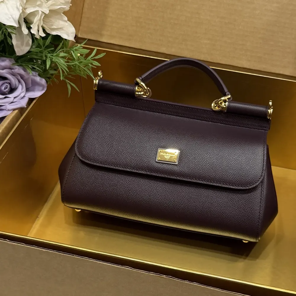 Dolce Gabbana D&G Women Medium Sicily Handbag in Dauphine Ccalfskin-Purple - image 4