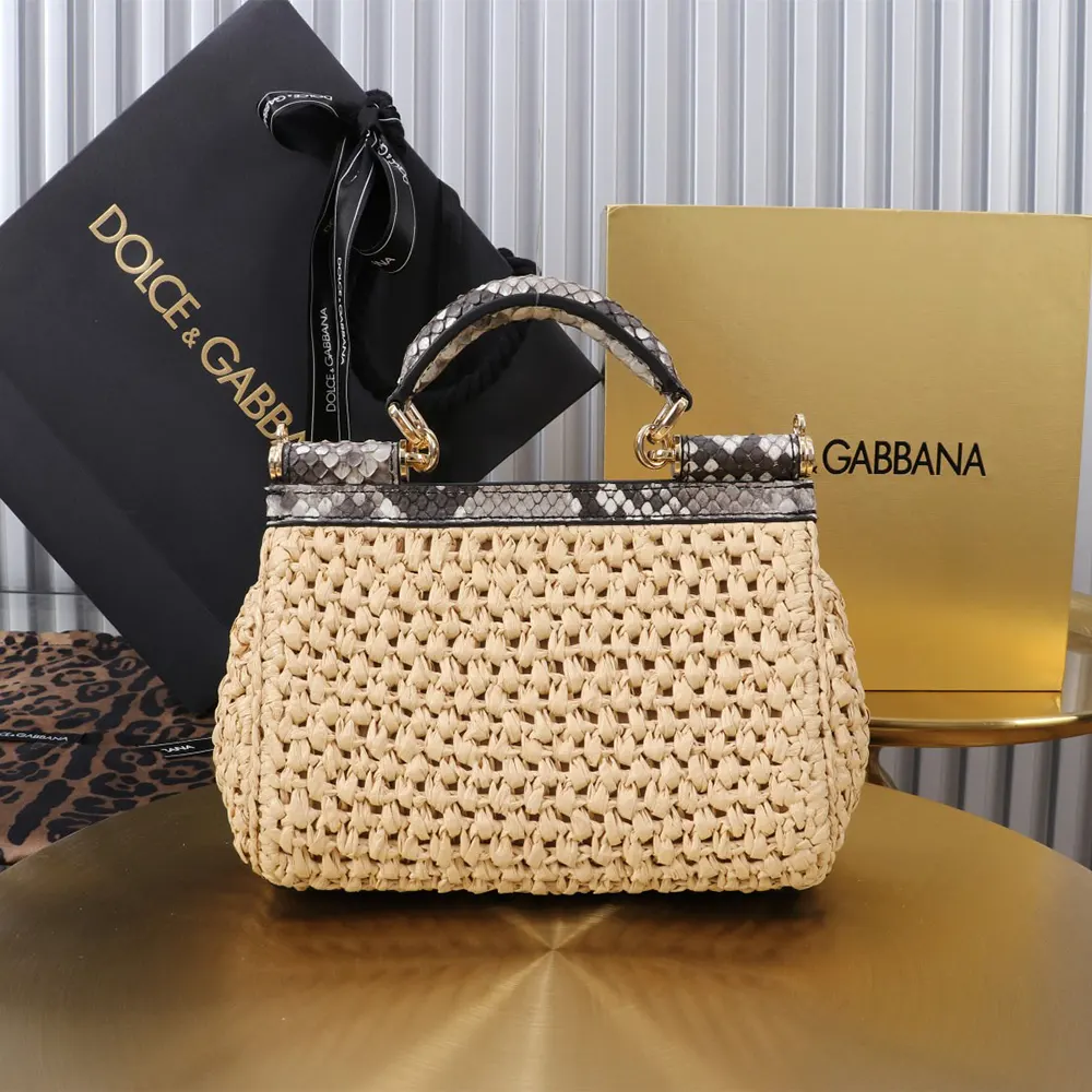 Side angle showing compact silhouette of Dolce Gabbana D&G Women Mini Sicily Handbag