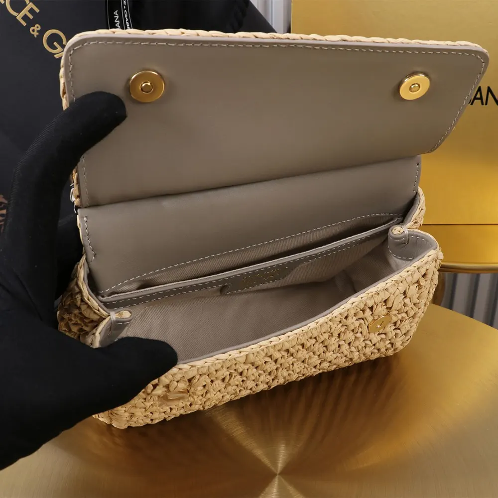 Dolce Gabbana D&G Women Mini Sicily Handbag in Crochet Raffia - image 6
