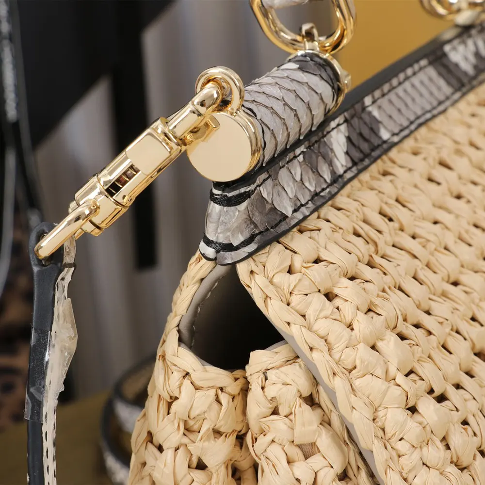 Dolce Gabbana D&G Women Mini Sicily Handbag in Crochet Raffia - image 9