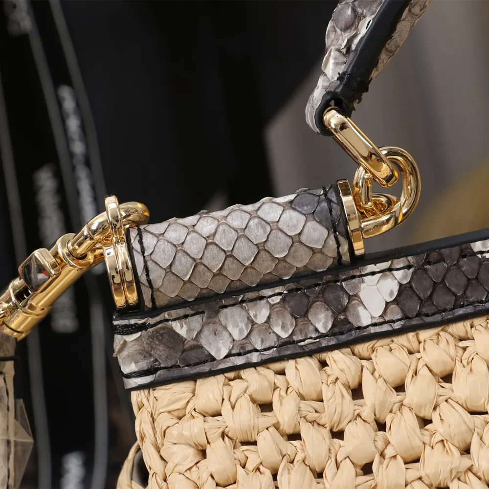 Dolce Gabbana D&G Women Mini Sicily Handbag in Crochet Raffia - image 7