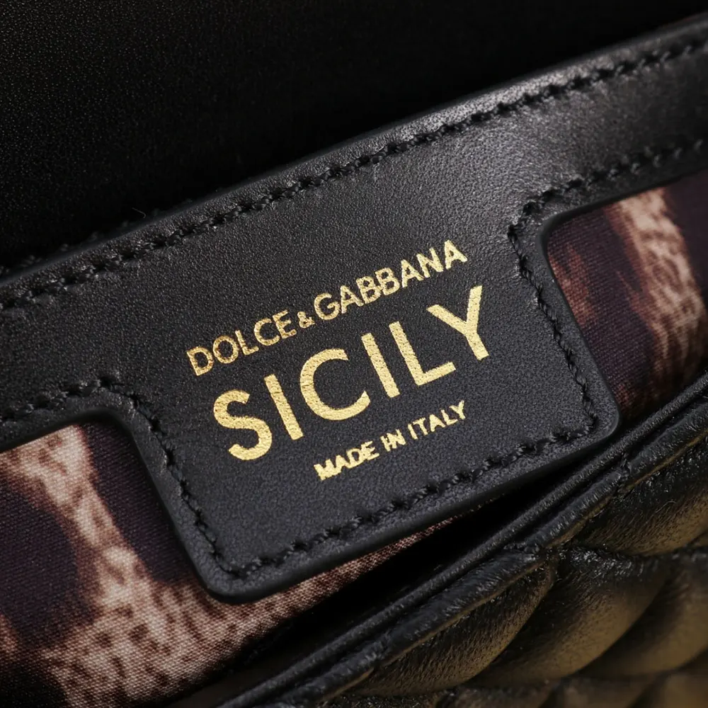 Dolce Gabbana D&G Women Mini Sicily Handbag in Quilted Nappa Leather-Black - image 10